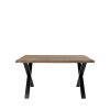 Table à manger en bois et métal 140x95cm bois foncé  et  noir