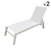 Set di 2 sedie a sdraio in alluminio e textilene bianco