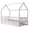 Ausziehbares Hüttenbett für Kinder 190x90cm weiß