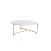Table métallisée en marbre et fer blanc.