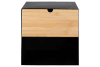Nachttisch wandhängend mit 1 Ablage und 1 Schublade, schwarz