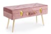 Banc coffre en velours rose