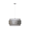 Lampada a sospensione argento con paralume in triplo lino Ø 40 cm