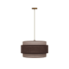Lámpara de techo marrón con triple pantalla de lino 40 cm diámetro