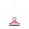 Lámpara de techo rosa de altura regulable y pantalla de tela