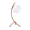 Lampada da tavolo minimalista rame con sfera in vetro e cavo nero