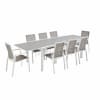 Mesa de jardín extensible 200/300 cm en aluminio y 8 sillones