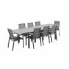 Mesa de jardín extensible 200/300 cm en aluminio y 8 sillones