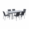 Tavolo da giardino allungabile in alluminio 6 posti grigio