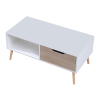 Table basse style scandinave blanche avec tiroir