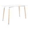 Table à manger rectangulaire style scandinave blanche et bois de hêtre