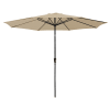 Parasol droit rond 3,30m en aluminium et toile beige