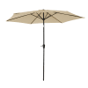 Paraguas redondo recto de aluminio de 2,70 m con tejido beige