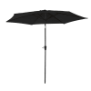 Paraguas redondo recto de aluminio de 2,70 m con tejido negro