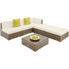 GartenCouchtische aus Fayence mit Motiven und schwarzem Metall (x2