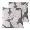 Set di 2 cuscini quadrati in poliestere abaca grigio 45x45x8 cm