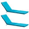 Set di 2 cuscini per lettino da sole blu 186 x 53 x 5 cm