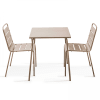 Set aus quadratischem Tisch und 2 Stühlen Taupe