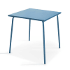 Tavolo da giardino quadrato in metallo blu pacifico