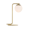 Lámpara de mesa dorado estilo nórdico y bola de cristal blanco