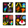 4 Untersetzer - Jardin fleuri - verre - 10 x 10 x 1 cm