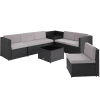 Conjunto de muebles de ratán verona 6 plazas polietileno acero negro