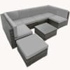 Conjunto de muebles de ratán venecia 5 plazas acero gris