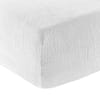 Drap housse gaze de coton blanc 160x200 cm