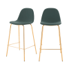 Chaise pour îlot central 65 cm en cuir synthétique verte (lot de 2)