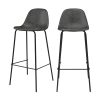 Set aus 2 Barstühlen aus Kunstleder, grau/schwarz, 75cm