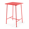 Table haute de jardin carrée en acier rouge