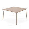 Quadratischer Gartentisch aus Metall Taupe