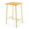 Table haute de jardin carrée en acier jaune