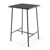 Table de bar carrée en acier gris anthracite