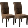 2 sillas de comedor ergonómicas poli piel marrón antiguo