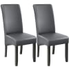 2 sillas de comedor ergonómicas poli piel gris