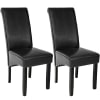2 sillas de comedor ergonómicas poli piel negro