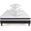 Pack matelas 160x200 + sommier + couette + oreillers