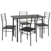 Set tavolo e 4 sedie da pranzo nero/grigio, tavolo 110 x 70 x 76 cm