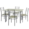 Set tavolo e 4 sedie da pranzo rovere/grigio, tavolo 110 x 70 x 76 cm