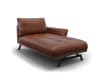 Chaise longue destra in pelle naturale marrone