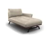 Chaise longue destra in pelle naturale grigio chiaro