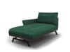 Chaise longue sinistra in tessuto strutturato verde