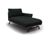 Chaise longue destra in tessuto strutturato nero