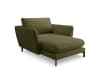 Chaise longue in velluto verde