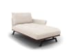 Chaise longue destra in tessuto strutturato beige chiaro