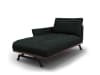 Chaise longue sinistra in tessuto strutturato nero