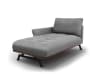 Chaise longue sinistra in tessuto strutturato grigio