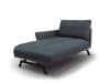 Chaise longue sinistra in tessuto strutturato blu