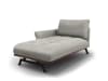 Chaise longue sinistra in tessuto strutturato grigio chiaro